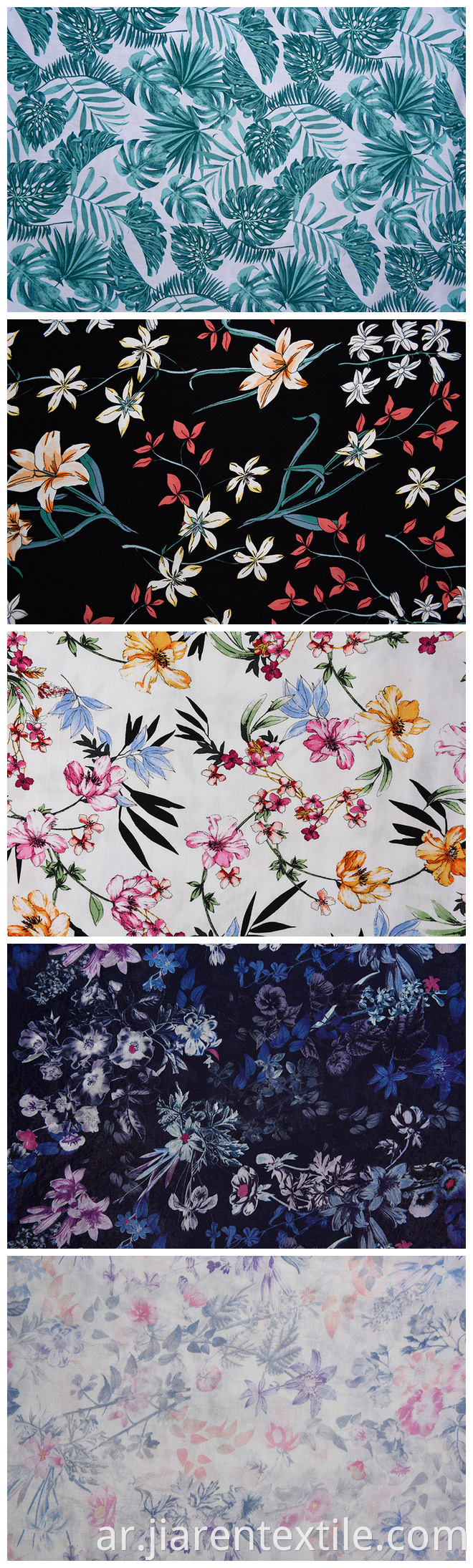 Dark Blue Flowers Pattern Fabrics